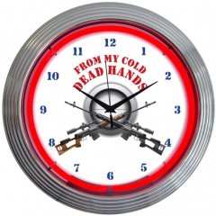 FROM MY COLD DEAD HANDS FIREARMS NEON CLOCK