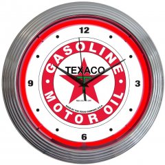 TEXACO GASOLINE NEON CLOCK