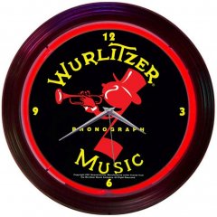 WURLITZER JOHNNY ONE NOTE NEON CLOCK