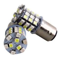 1157 White/Yellow LED Dual-Color Switchback Auto Bulbs Pair Race Sport Lighting