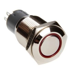 16mm LED 2-Position On/Off Switch Red Chrome Finish Race Sport Lighting