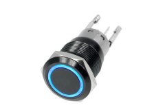 16mm Black 2 Position On/Off Switch Blue /Black Flush Mount 12V Race Sport Lighting