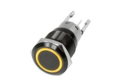 16mm Black 2 Position On/Off Switch Yellow /Black Flush Mount 12V Race Sport Lighting