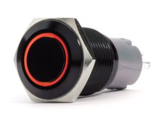 19mm Black 2-Position On/Off Switch Red Flush Mount 12V Race Sport Lighting