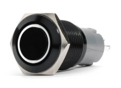 19mm Black 2 Position On/Off Switch White Flush Mount 12V Race Sport Lighting