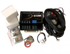 4 LED Hi-Power Strobe Lighting Kit With Brain Unit and Multiple Mounting Options Amber Race Sport Lighting