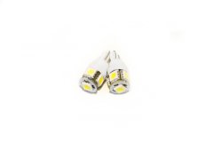 T10 194 LED Auto Replacement Bulbs Pair 5050 Diode Technology - COLOR White Race Sport Lighting
