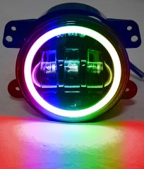 4 Inch LED Fog Light APP Bluetooth Control RGB Halo Angle Eyes White Fog Lamp for Jeep Wrangler JK CJ TJ Race Sport Lighting