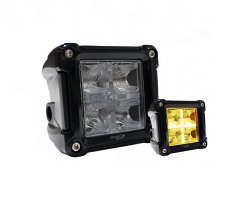 Dual Function 3x3 Cube style Hi Power LED spot light With Amber marker and turn signal light functions Race Sport Lighting