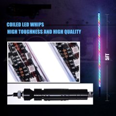 3-Foot Long ColorADAPT Chasing RGB Multi-Color Whip with Remote Control and over 150+ Patterns Race Sport Lighting