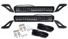 07-18 4WD Jeep JK Wrangler Grille 2 120w Dual Row in Blacked Out Series Series LED Light Bar With mounting bracket and Wire Harness Race Sport Lighting