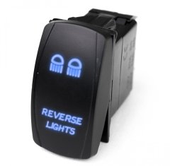 LED Rocker Switch w/ Blue LED Radiance Reverse Lights Race Sport Lighting