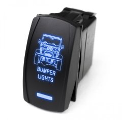 LED Rocker Switch w/ Blue LED Radiance Bumper Lights Race Sport Lighting