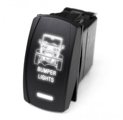 LED Rocker Switch w/ White LED Radiance Bumper Lights Race Sport Lighting