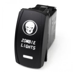 LED Rocker Switch w/ White LED Radiance Zombie Lights Race Sport Lighting