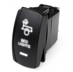 LED Rocker Switch w/ White LED Radiance Bed Lights Race Sport Lighting