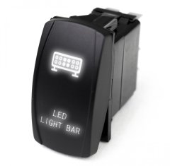 LED Rocker Switch w/ White LED Radiance LED Light Bar Center Spot Race Sport Lighting