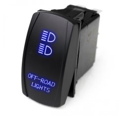 LED Rocker Switch w/ Blue LED Radiance Off-road Lights Race Sport Lighting