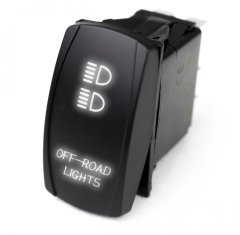 LED Rocker Switch w/ White LED Radiance Off-road Lights Race Sport Lighting