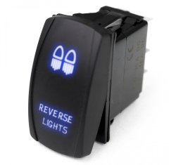 LED Rocker Switch w/ Blue LED Radiance Reverse Lights Race Sport Lighting