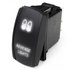 LED Rocker Switch w/ White LED Radiance Reverse Lights Race Sport Lighting