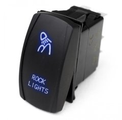 LED Rocker Switch w/ Blue LED Radiance Rock Lights Race Sport Lighting