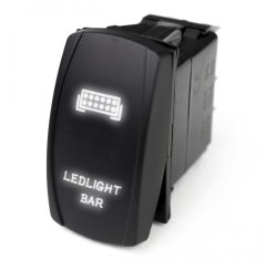 LED Rocker Switch w/ White LED Radiance LED Light Bar Race Sport Lighting