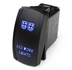 LED Rocker Switch w/ Blue LED Radiance LED Work Lights Race Sport Lighting