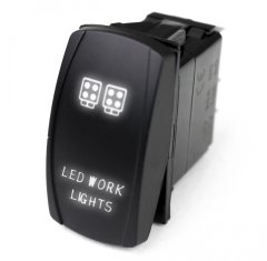 LED Rocker Switch w/ White LED Radiance LED Work Lights Race Sport Lighting