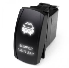 LED Rocker Switch w/ White LED Radiance Bumper Light Bar Race Sport Lighting