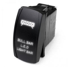 LED Rocker Switch w/ White LED Radiance Bull Bar LED Light Bar Race Sport Lighting