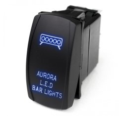 LED Rocker Switch w/ Blue LED Radiance Aurora LED Bar Lights Race Sport Lighting