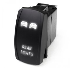 LED Rocker Switch w/ White LED Radiance Rear Lights Race Sport Lighting
