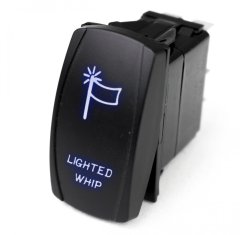 LED Rocker Switch w/ Blue LED Radiance Lighted WHIP Race Sport Lighting