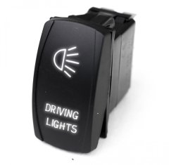 LED Rocker Switch w/ White LED Radiance Driving Lights Race Sport Lighting