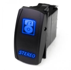 LED Rocker Switch with Blue LED Radiance Stereo Race Sport Lighting