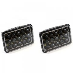 4X6" Black LED HID Light Bulbs Clear Sealed Beam Headlamp Headlight Pair