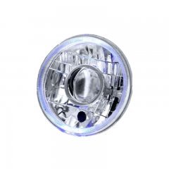 5 And Projector Crystal Halo H4 Headlight Headlamp W/ Blue LED Halo Angel Eye City Park Light Bulb