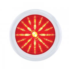 1950s Pontiac Style LED Stop, Turn / Tail Light w/ Bezel - Red LED/Red Lens | LED / Incandescent Replacement Lens