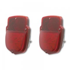 53 54 55 56 Ford Pickup Truck F-Series LED Red Tail Light Black Assembly Pair