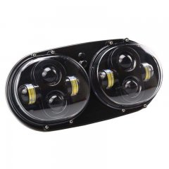 Dual Black 6k LED Octane Projector Headlight Bulb Assembly : Harley Road Glide