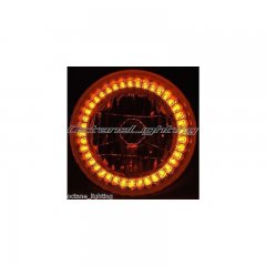 7 And Halogen Motorcycle Amber Led Halo Ring H4 Light Bulb Headlight For: Harley