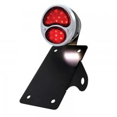 LED 1928 Ford Model "A" Tail Light - Vertical w/ Stainless Rim/Black Housing | Motorcycle Products