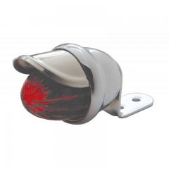 Chrome Mini Auxiliary Incandescent Light w/ Stainless Steel Visor - Red | Honda / Pedestal