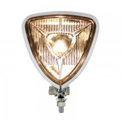 Chrome Triangle Headlight - Round Back | Rebel Headlight