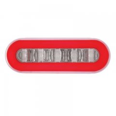 22 LED 6" Oval "GLO" Light - Red LED/Red Lens | Stop / Turn