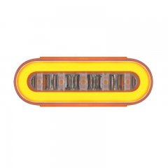 22 LED 6" Oval "GLO" Light - Amber LED/Amber Lens | Stop / Turn