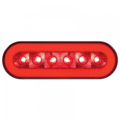 22 LED 6" Oval Stop, Turn / Tail "GLO" Light - Red LED/Red Lens | Stop / Turn