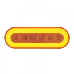 22 LED 6" Oval Turn Signal "GLO" Light - Amber LED/Amber Lens | Stop / Turn