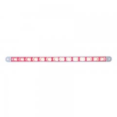 14 Red LED 12" Auxiliary Warning Light Bar - Clear | LED Warning Lights